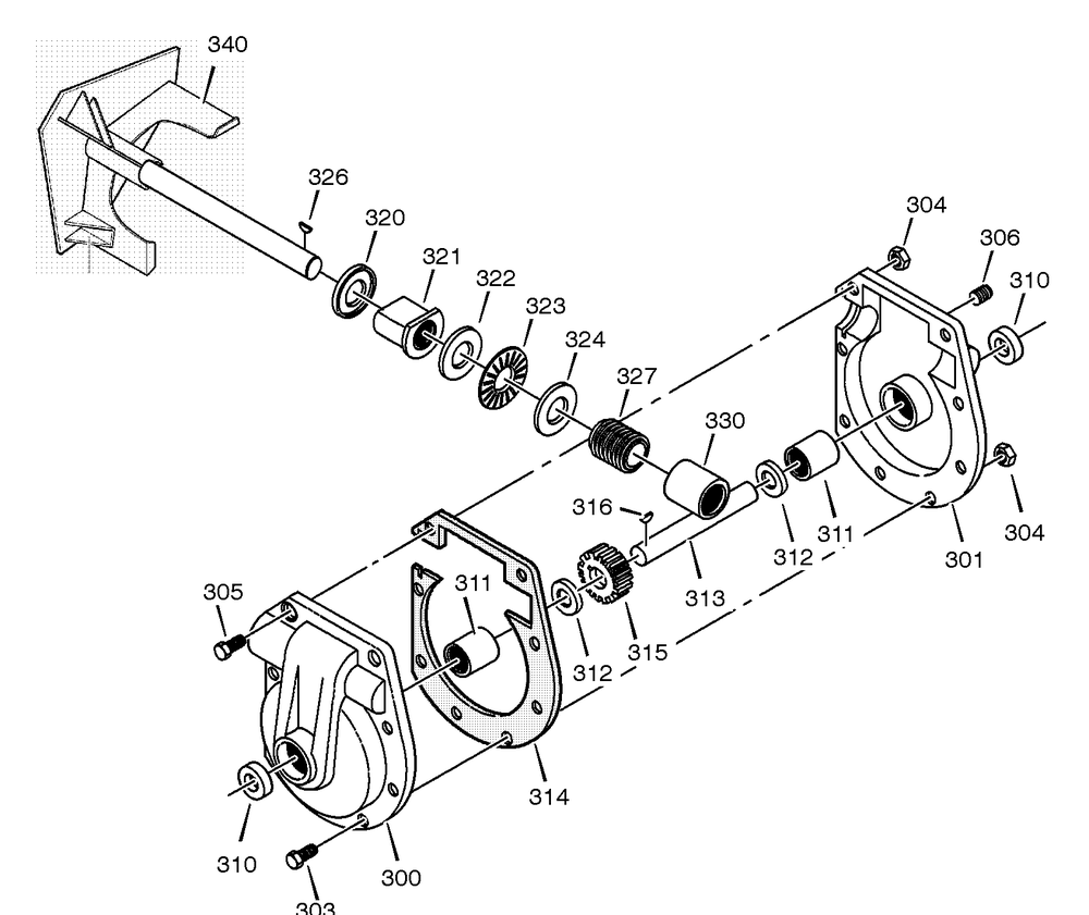 Gear Case Diagram and Parts List for 627804X89C 2001 Briggs and Stratton Snow Blower